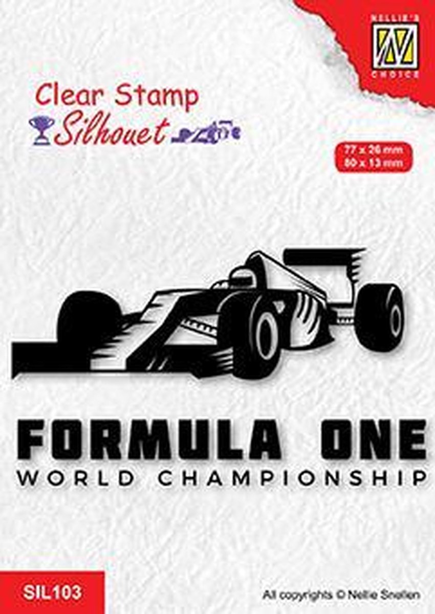 SIL103 Clear stamps silhouette Formula one serie: 2 - stempel Nellie Snellen Formule-1 - raceauto kampioenschap - race circuit